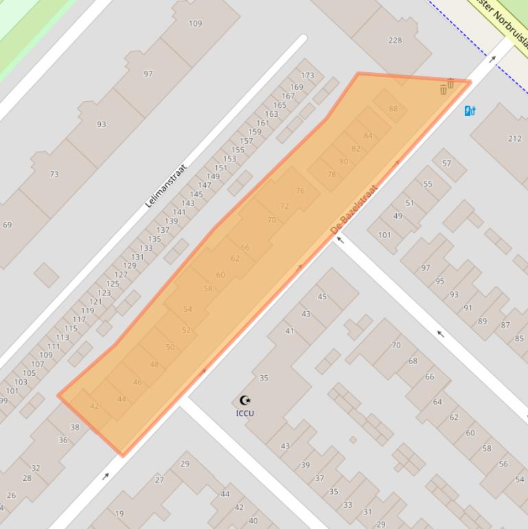 Kaart van postcodegebied 3555CT.