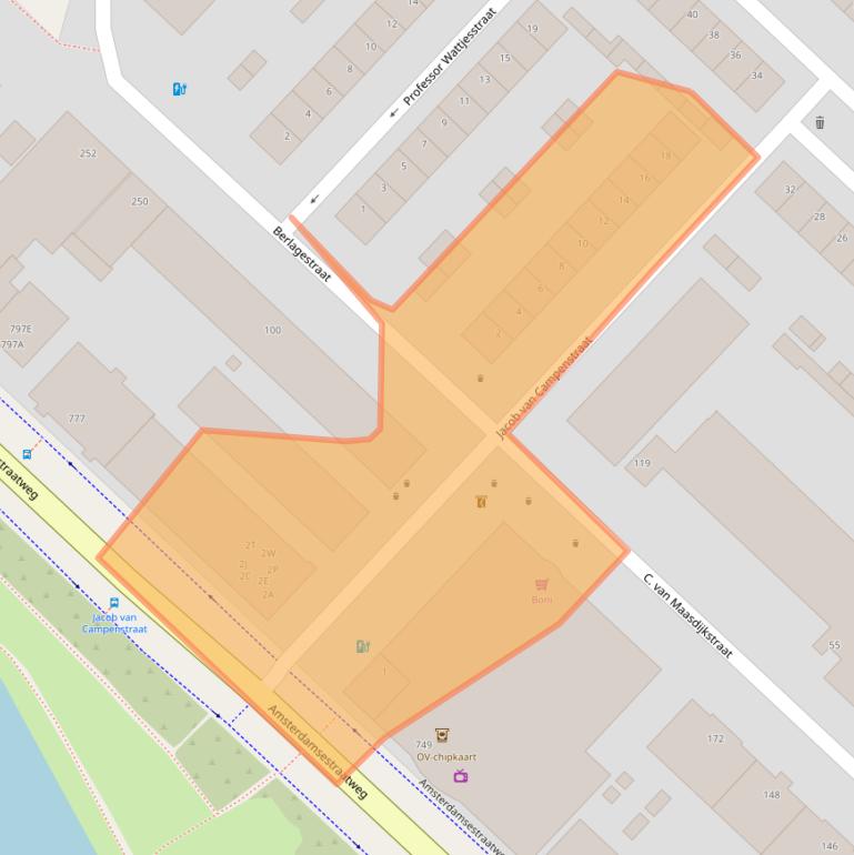 Kaart van postcodegebied 3555CV.