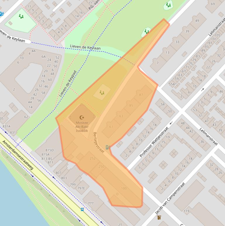 Kaart van postcodegebied 3555CW.