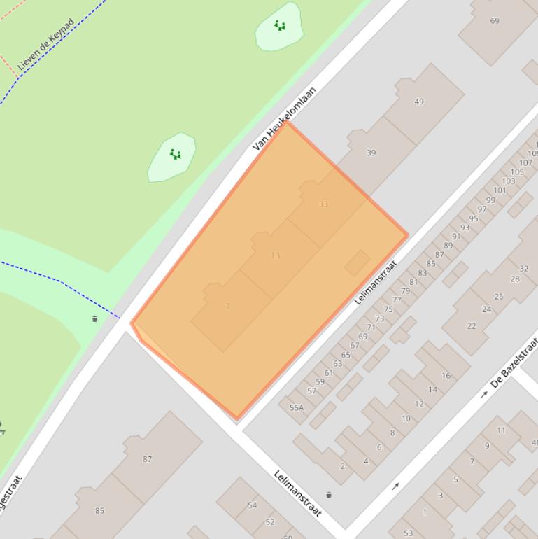 Kaart van postcodegebied 3555EA.