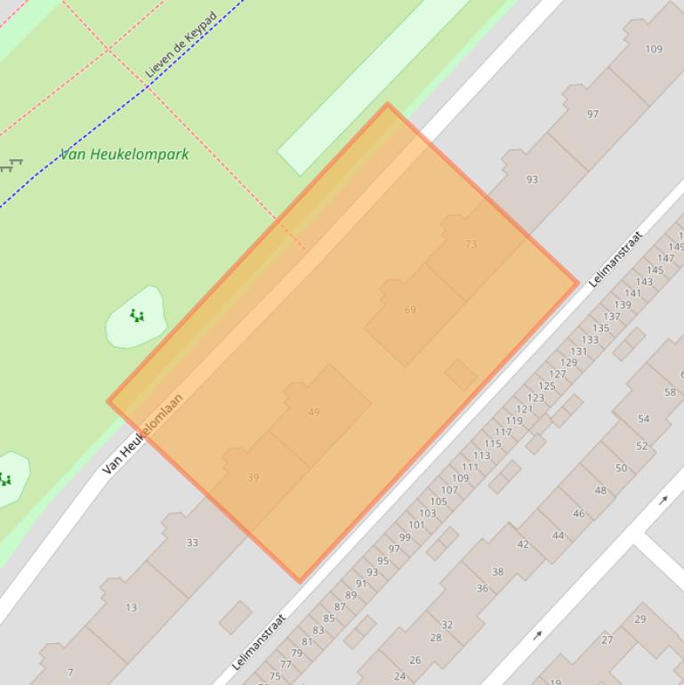 Kaart van postcodegebied 3555EB.