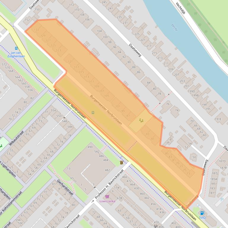 Kaart van postcodegebied 3555EE.