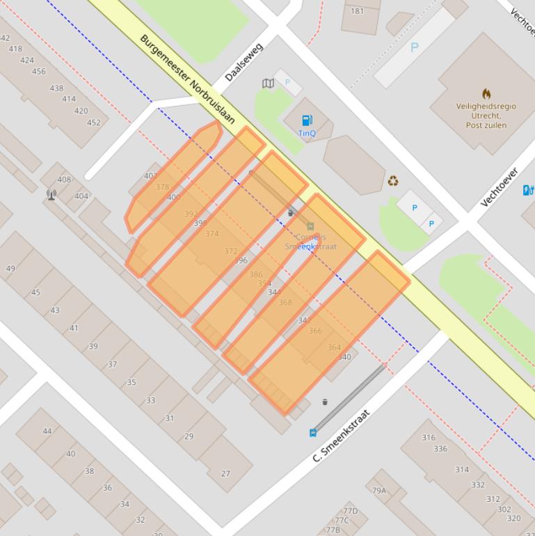 Kaart van postcodegebied 3555EP.