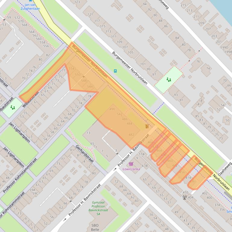 Kaart van postcodegebied 3555ES.