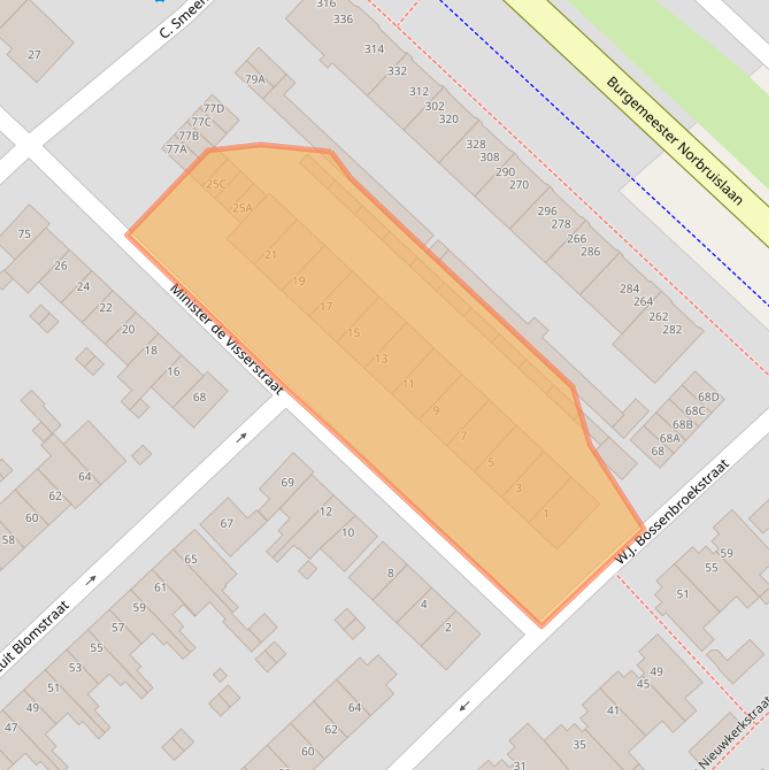 Kaart van postcodegebied 3555ET.