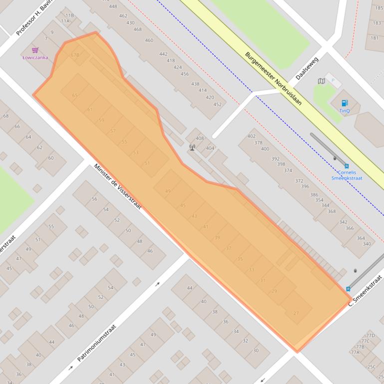 Kaart van postcodegebied 3555EV.