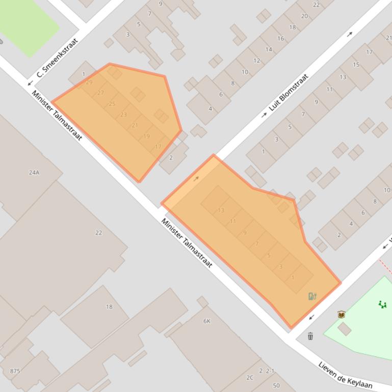 Kaart van postcodegebied 3555GA.