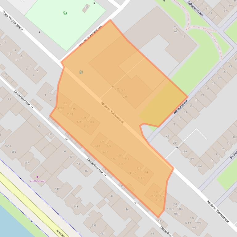 Kaart van postcodegebied 3555GJ.