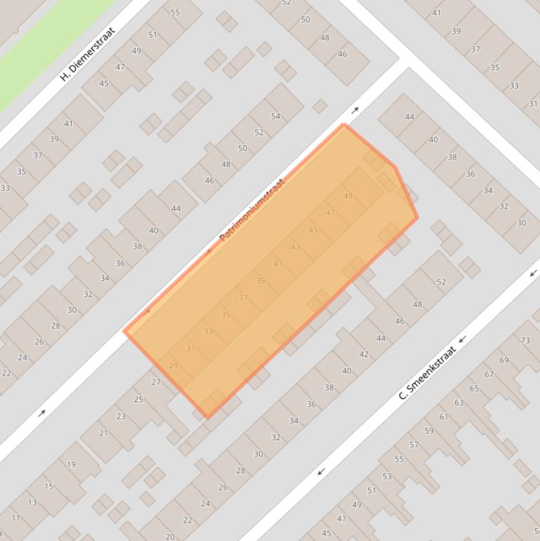 Kaart van postcodegebied 3555GL.