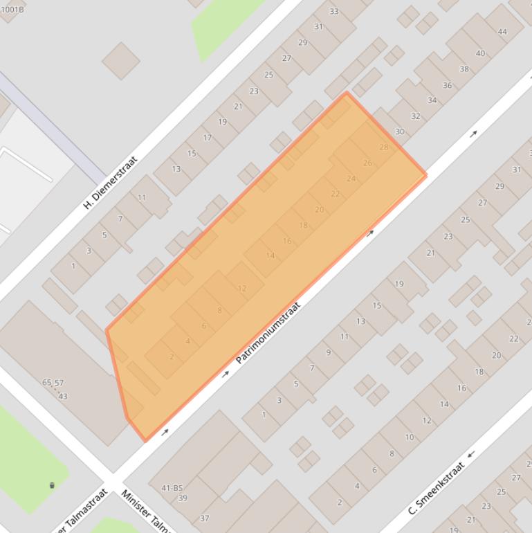 Kaart van postcodegebied 3555GM.