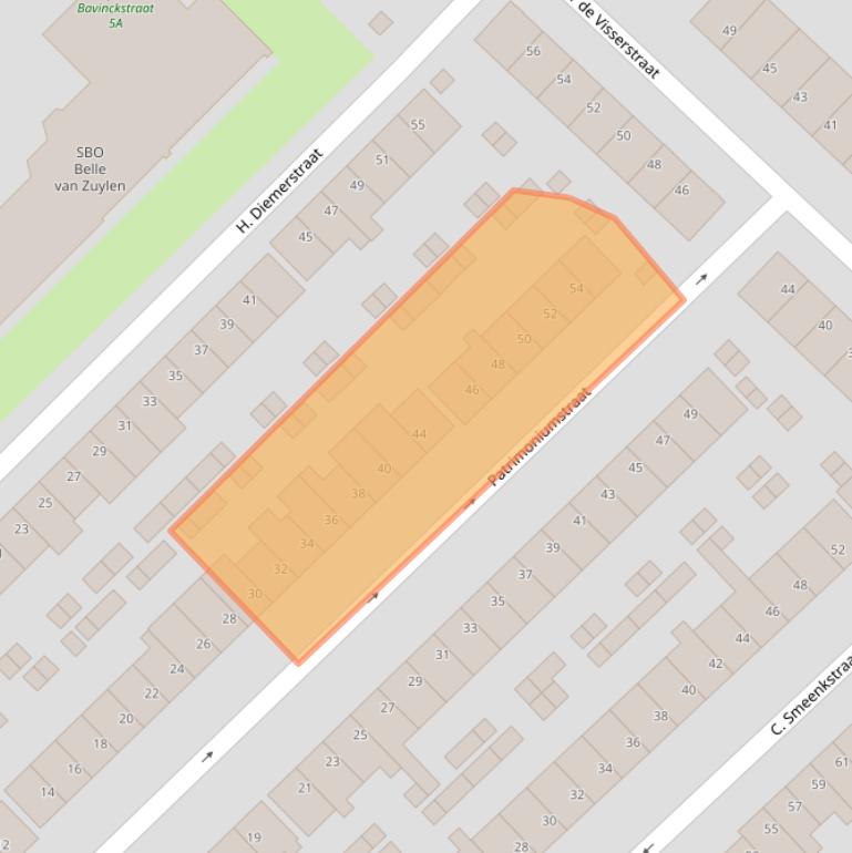 Kaart van postcodegebied 3555GN.