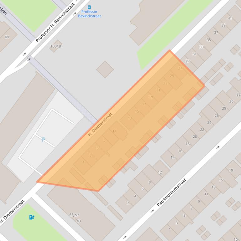 Kaart van postcodegebied 3555GP.