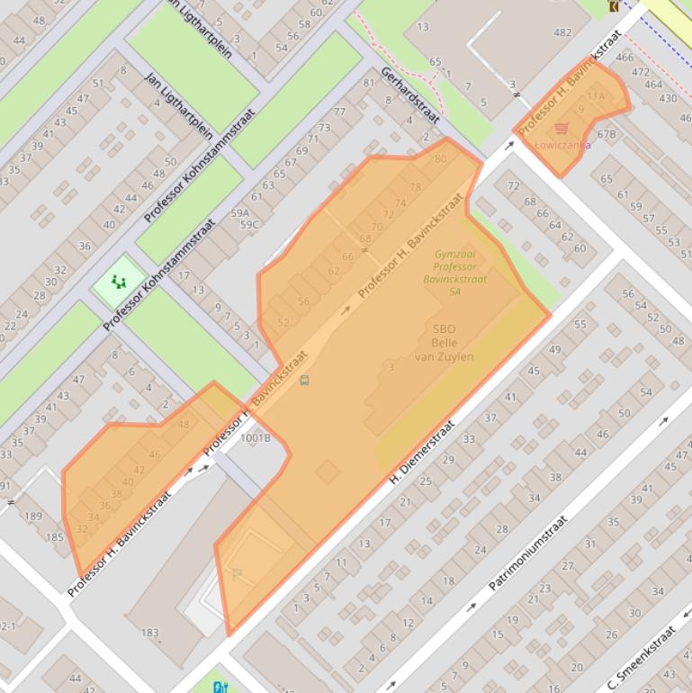 Kaart van postcodegebied 3555GS.