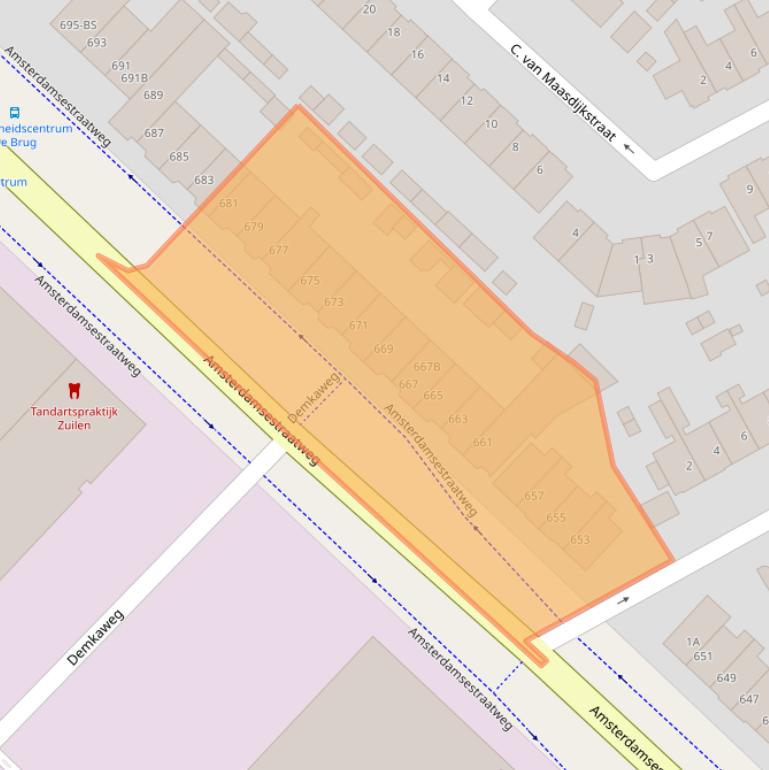 Kaart van postcodegebied 3555HB.