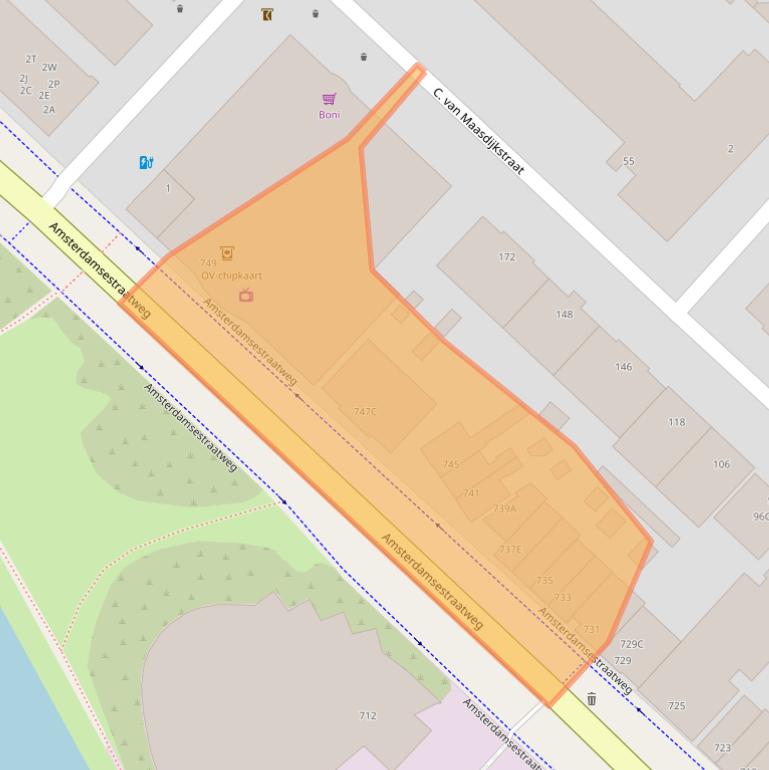 Kaart van postcodegebied 3555HH.