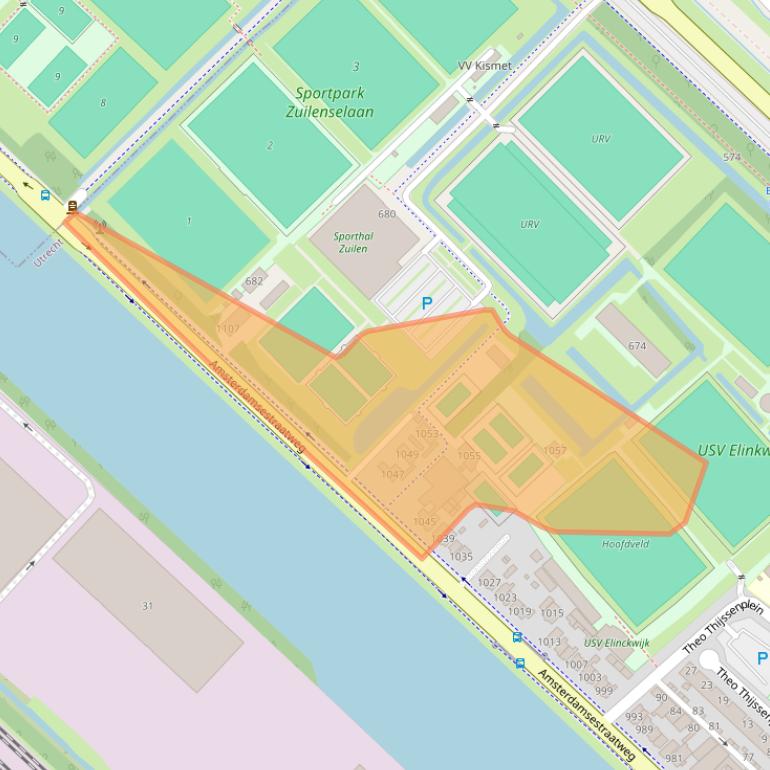 Kaart van postcodegebied 3555HV.