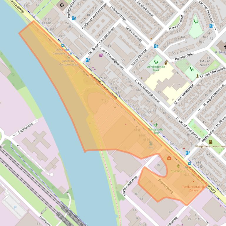 Kaart van postcodegebied 3555HX.