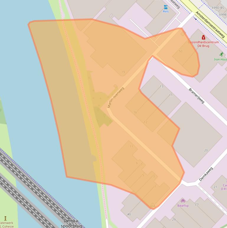 Kaart van postcodegebied 3555HZ.