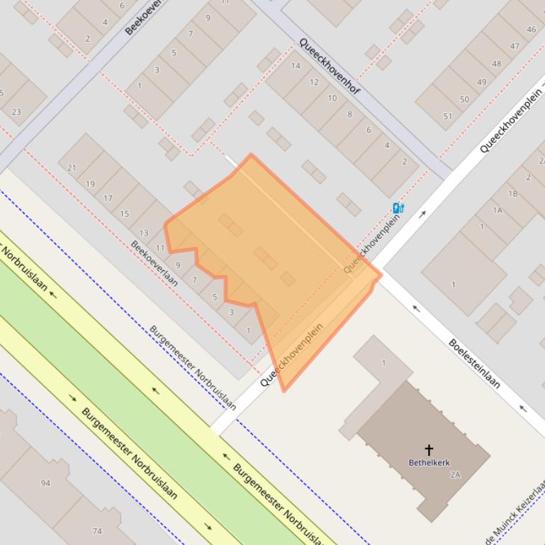 Kaart van postcodegebied 3555JP.