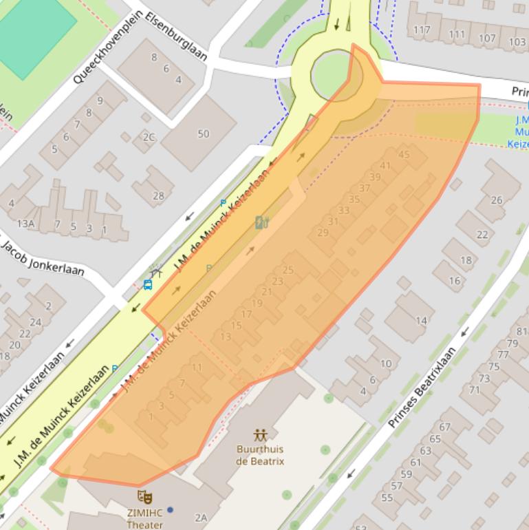 Kaart van postcodegebied 3555JT.