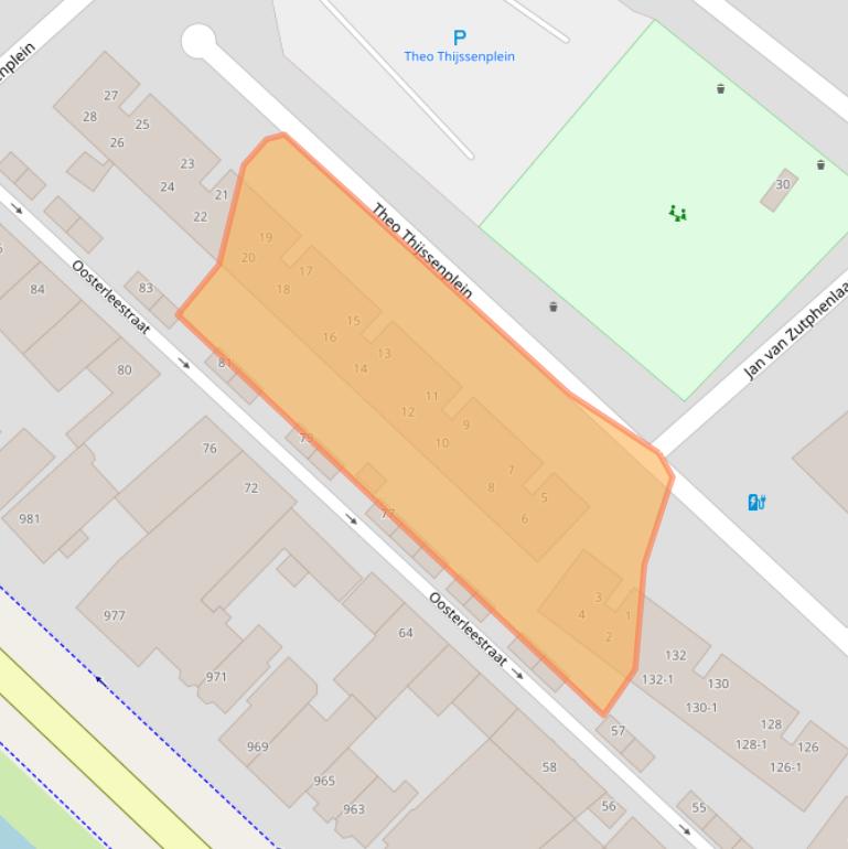 Kaart van postcodegebied 3555SH.