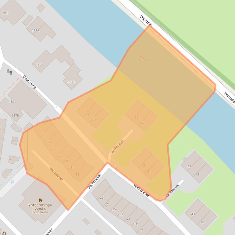 Kaart van postcodegebied 3555SZ.