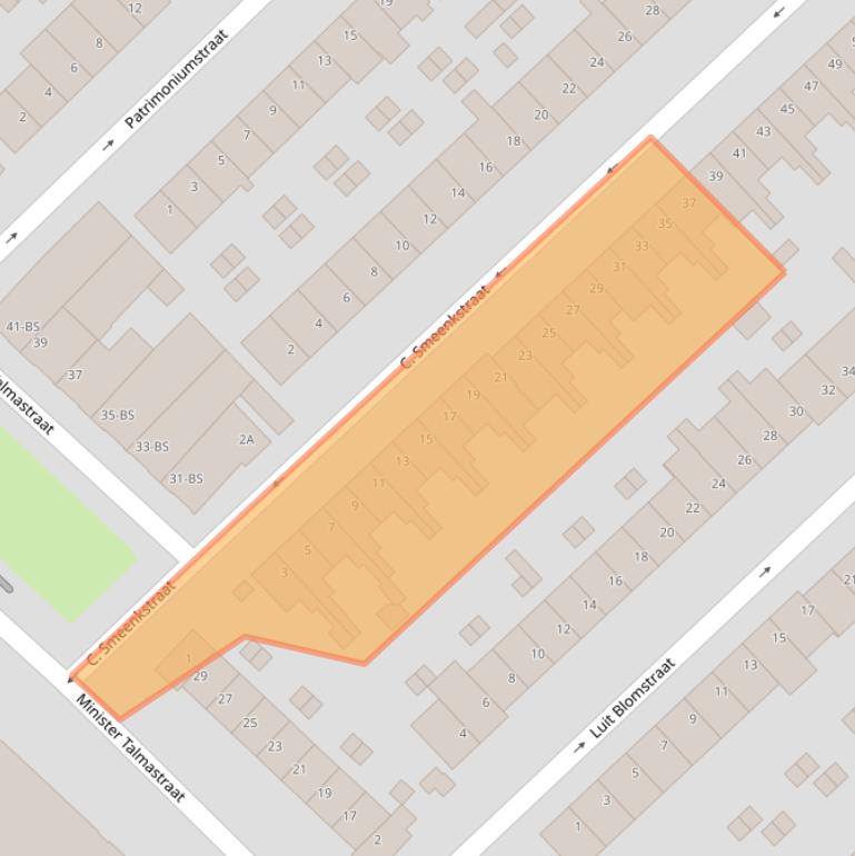 Kaart van postcodegebied 3555TJ.