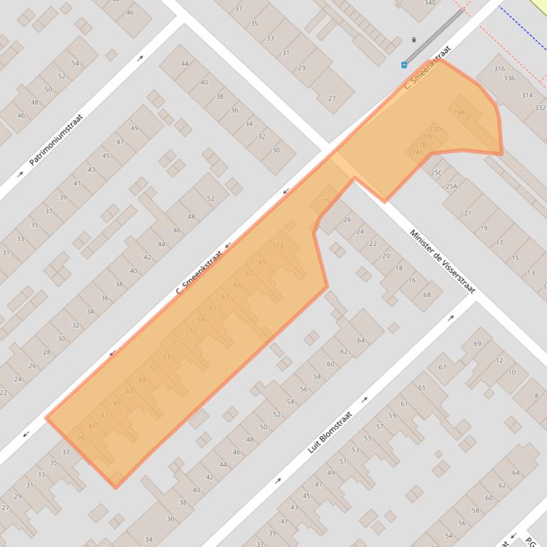 Kaart van postcodegebied 3555TK.