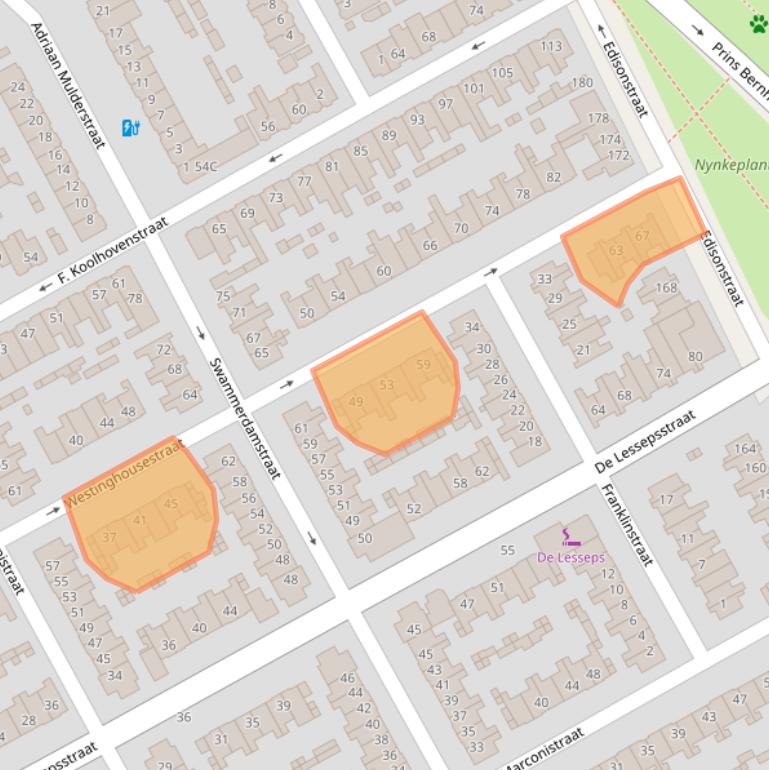 Kaart van postcodegebied 3555VB.