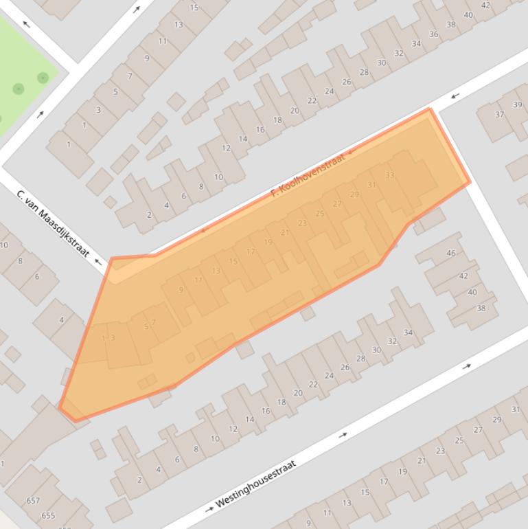 Kaart van postcodegebied 3555VE.