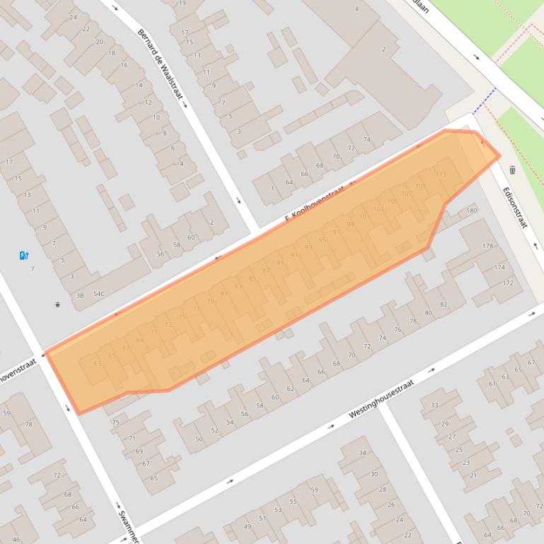 Kaart van postcodegebied 3555VH.