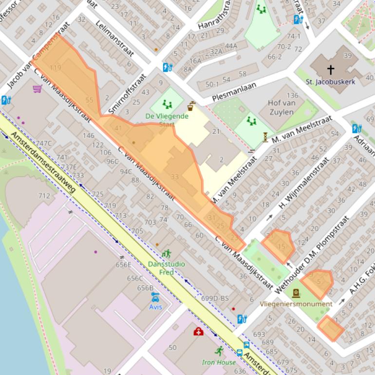 Kaart van postcodegebied 3555VM.