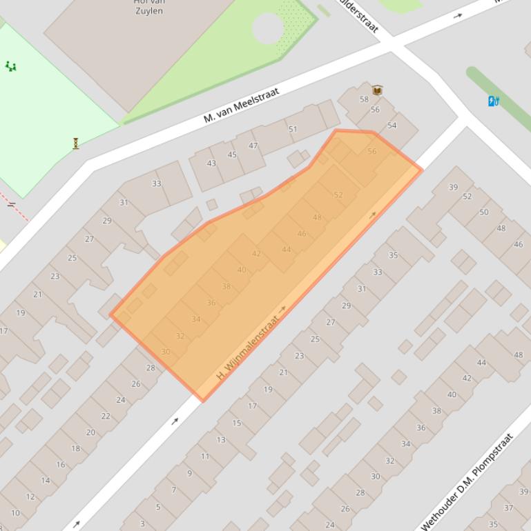 Kaart van postcodegebied 3555VT.