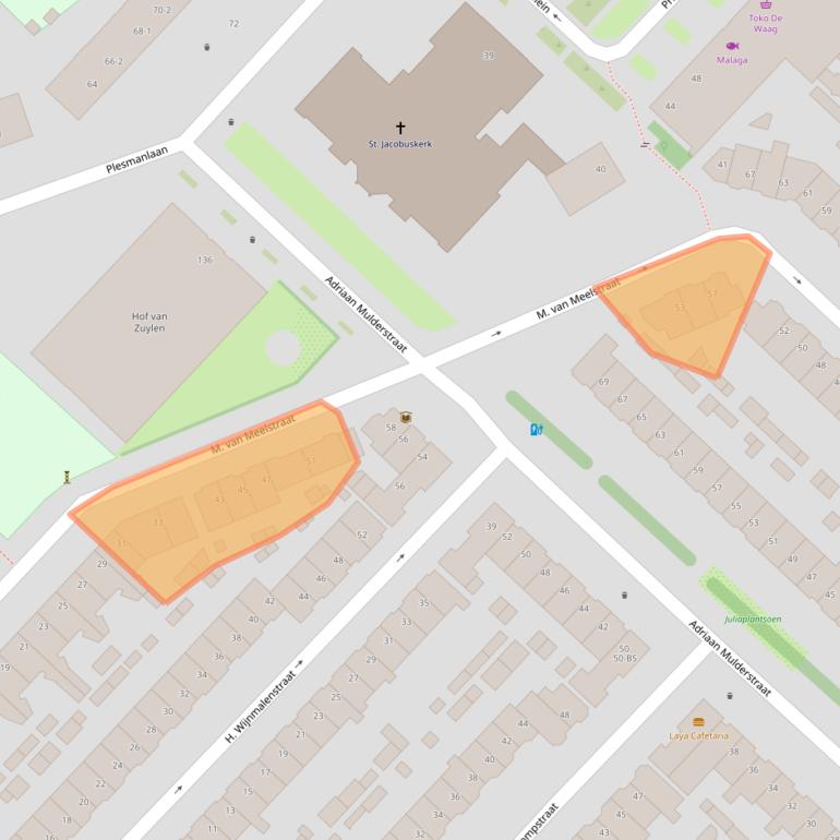 Kaart van postcodegebied 3555VW.