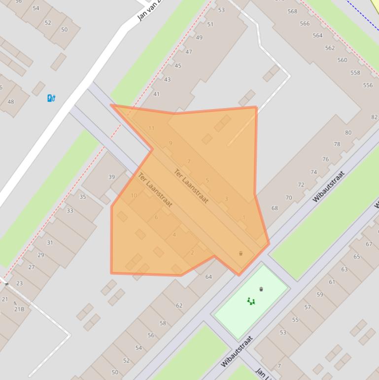 Kaart van postcodegebied 3555WB.