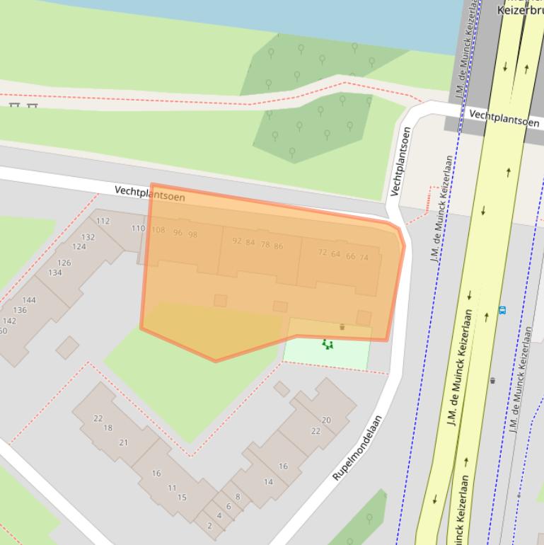 Kaart van postcodegebied 3555XA.