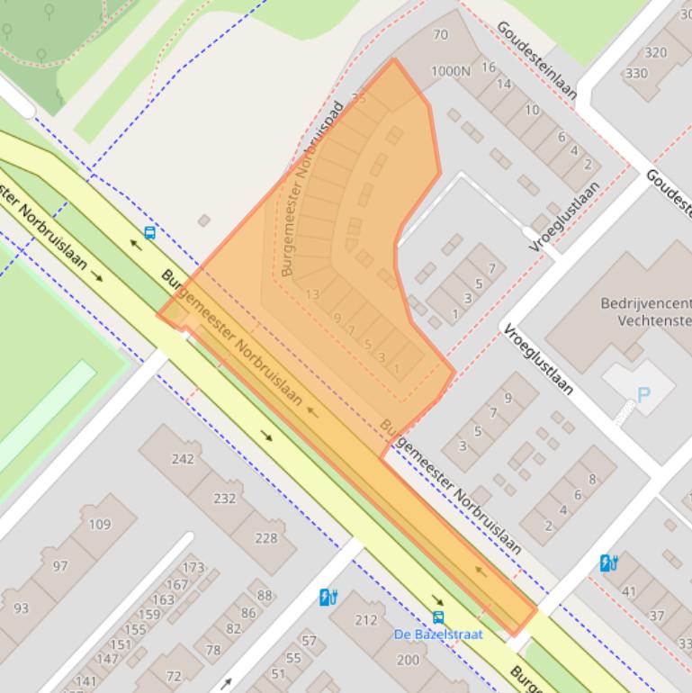 Kaart van postcodegebied 3555ZB.