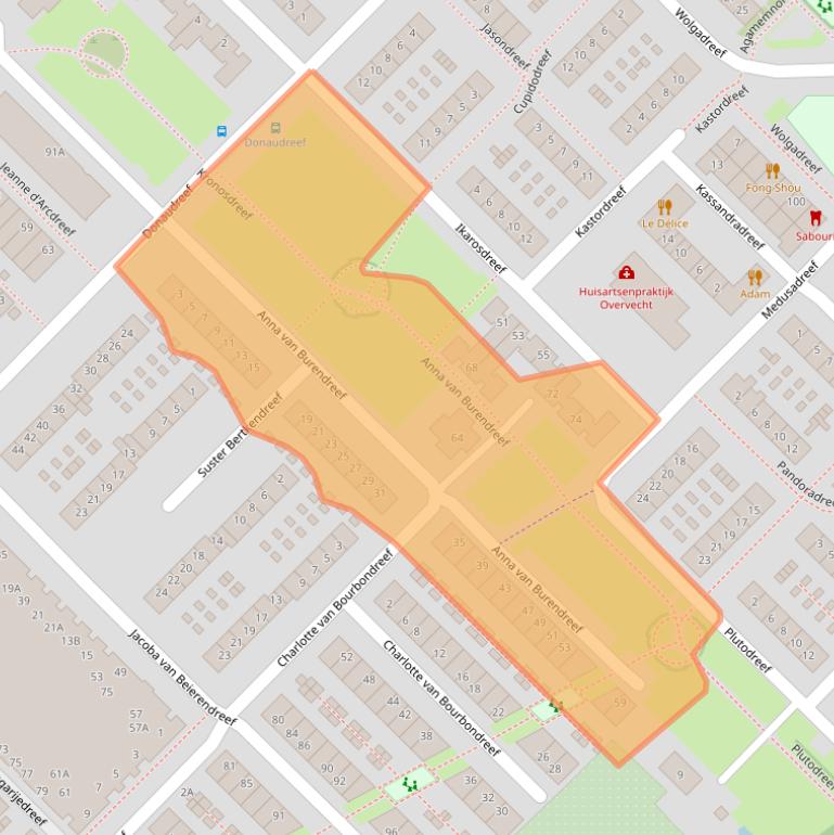 Kaart van postcodegebied 3561ES.