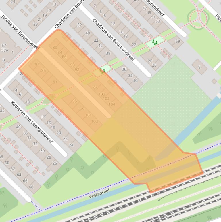 Kaart van postcodegebied 3561EZ.