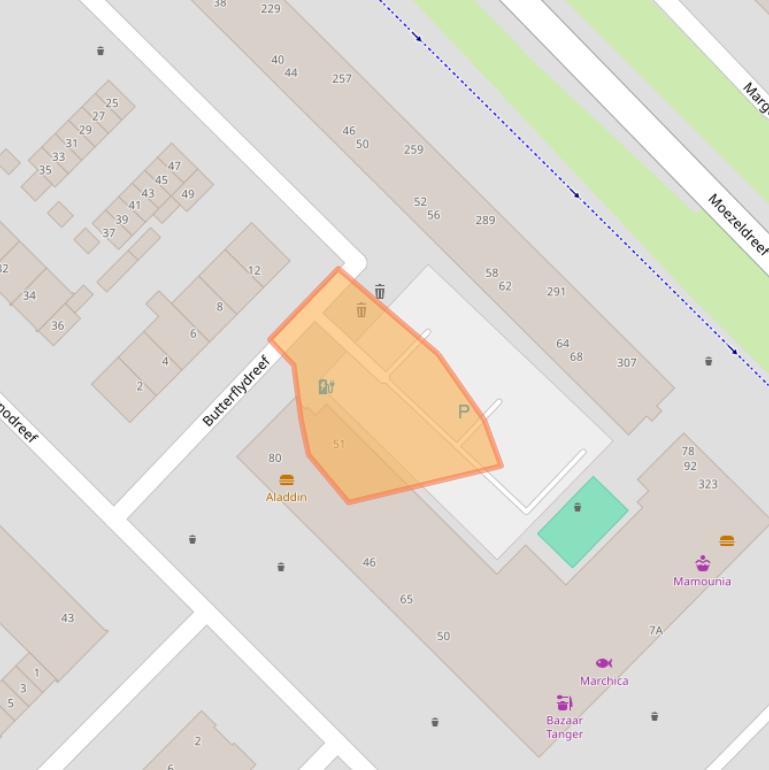 Kaart van postcodegebied 3561HZ.