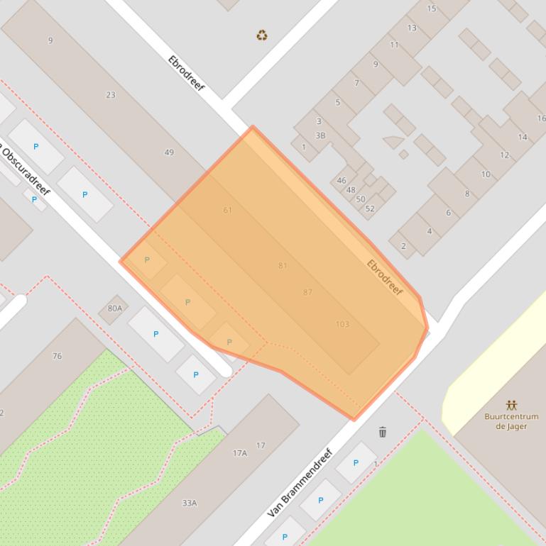 Kaart van postcodegebied 3561JM.