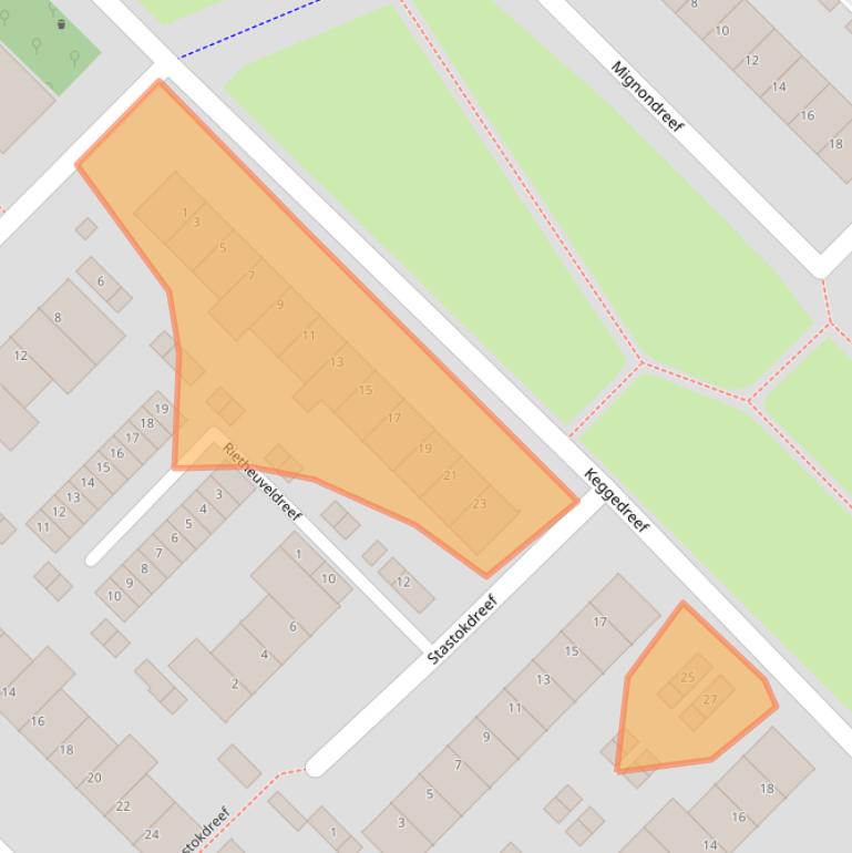 Kaart van postcodegebied 3561JP.