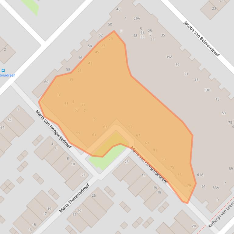 Kaart van postcodegebied 3561TD.