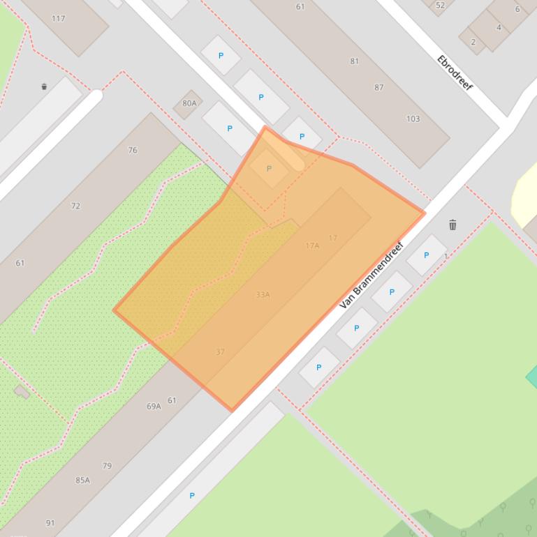 Kaart van postcodegebied 3561XD.