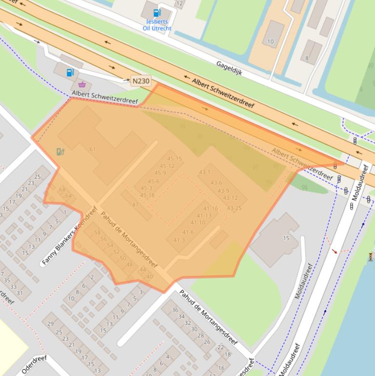 Kaart van postcodegebied 3562AB.