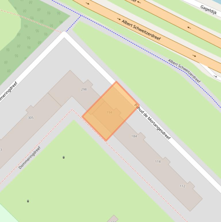 Kaart van postcodegebied 3562AG.