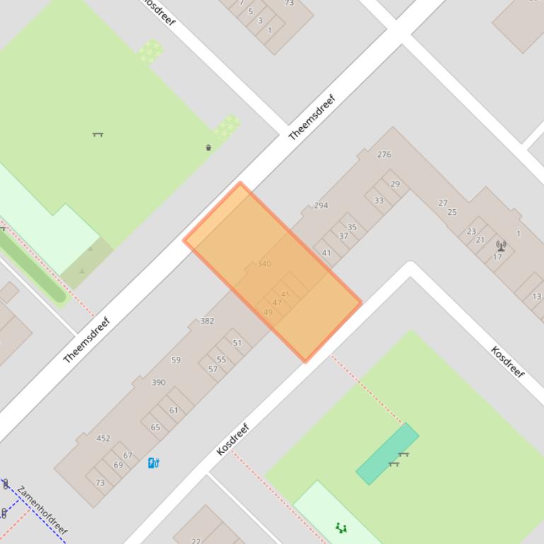 Kaart van postcodegebied 3562EN.