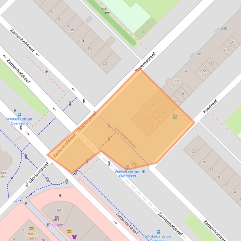 Kaart van postcodegebied 3562ES.