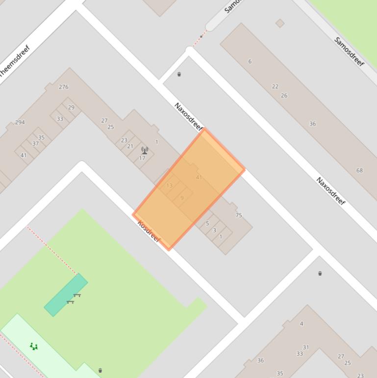 Kaart van postcodegebied 3562JB.