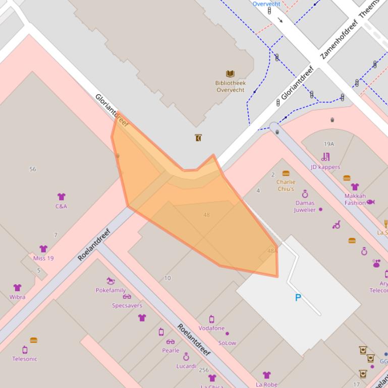 Kaart van postcodegebied 3562KZ.